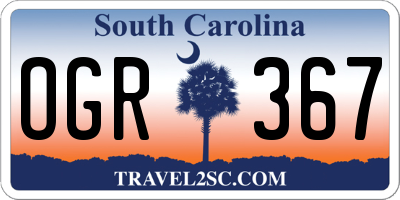SC license plate OGR367