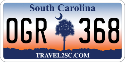 SC license plate OGR368
