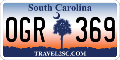 SC license plate OGR369