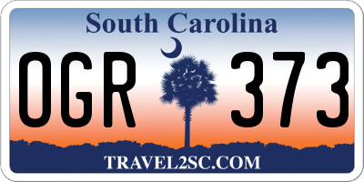 SC license plate OGR373