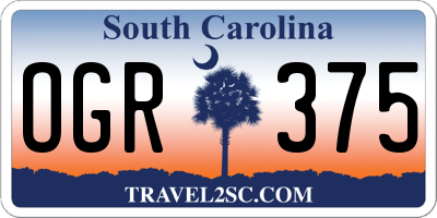 SC license plate OGR375