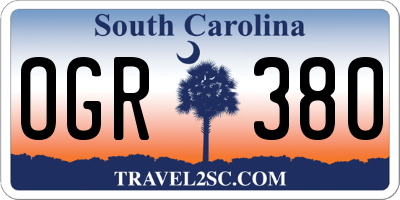SC license plate OGR380