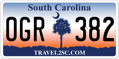 SC license plate OGR382