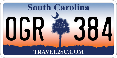 SC license plate OGR384