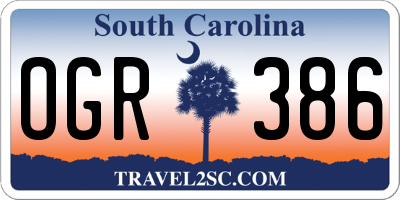 SC license plate OGR386