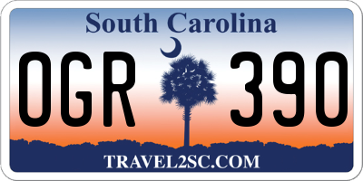 SC license plate OGR390
