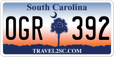 SC license plate OGR392