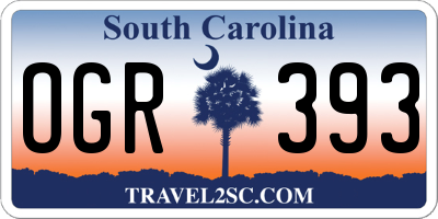 SC license plate OGR393
