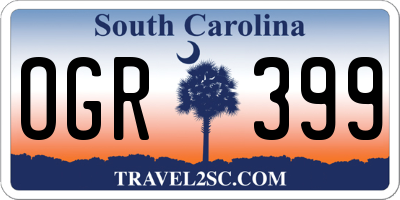 SC license plate OGR399