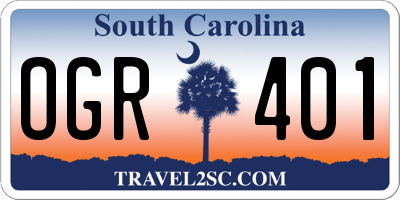 SC license plate OGR401