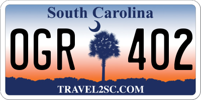 SC license plate OGR402