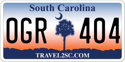SC license plate OGR404