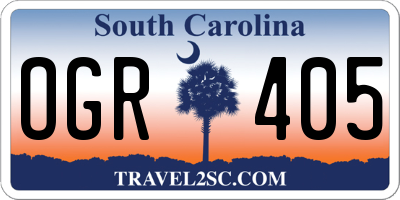 SC license plate OGR405