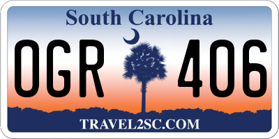 SC license plate OGR406