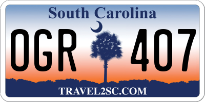 SC license plate OGR407