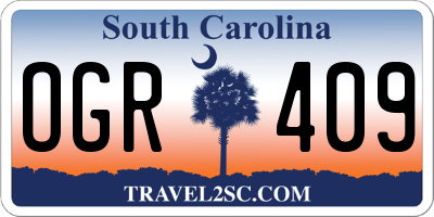 SC license plate OGR409