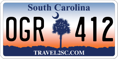 SC license plate OGR412