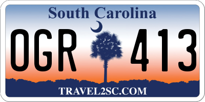 SC license plate OGR413