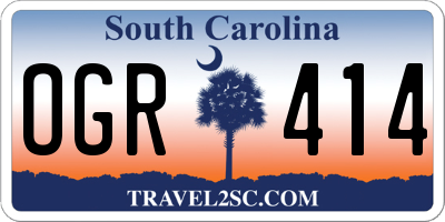 SC license plate OGR414