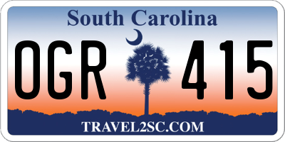 SC license plate OGR415