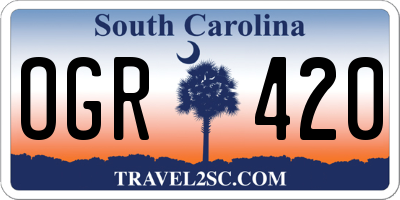 SC license plate OGR420
