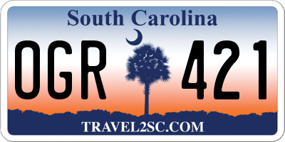 SC license plate OGR421