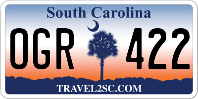 SC license plate OGR422