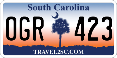 SC license plate OGR423
