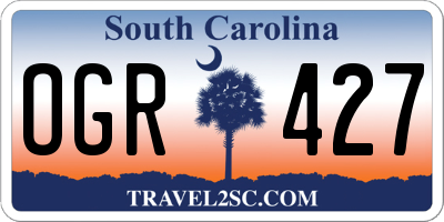 SC license plate OGR427