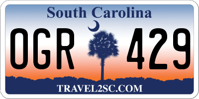 SC license plate OGR429