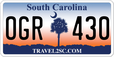 SC license plate OGR430