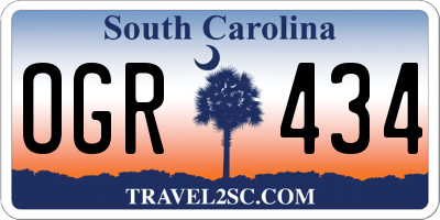 SC license plate OGR434
