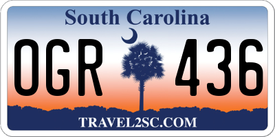 SC license plate OGR436