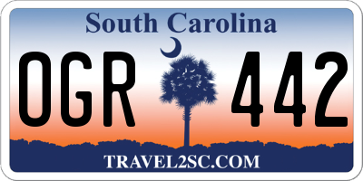 SC license plate OGR442