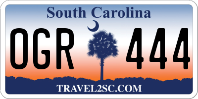 SC license plate OGR444