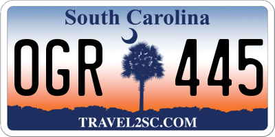 SC license plate OGR445