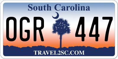 SC license plate OGR447