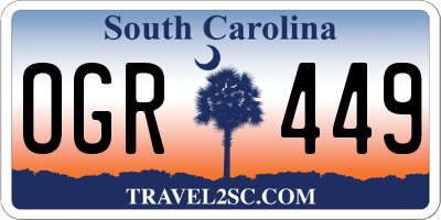 SC license plate OGR449