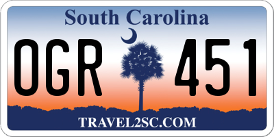SC license plate OGR451