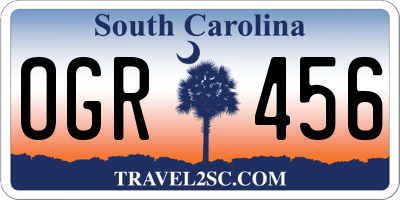 SC license plate OGR456