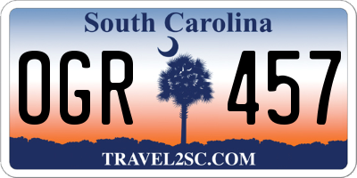 SC license plate OGR457