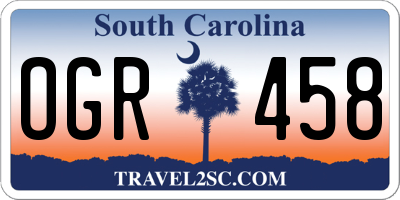 SC license plate OGR458