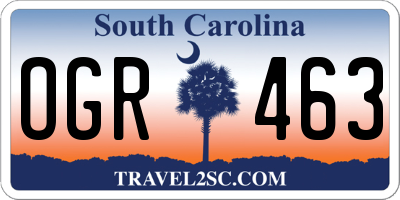 SC license plate OGR463