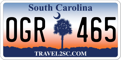 SC license plate OGR465