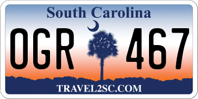 SC license plate OGR467