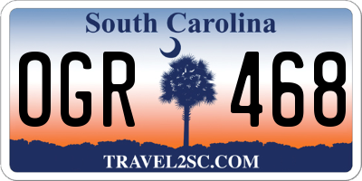 SC license plate OGR468