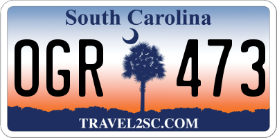 SC license plate OGR473