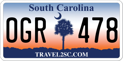 SC license plate OGR478