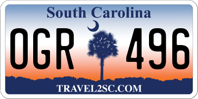 SC license plate OGR496