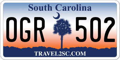 SC license plate OGR502